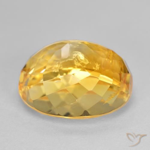 6.38克拉天然黄水晶，椭圆形，SI