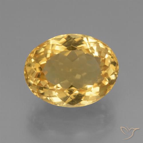 6.03ct 天然 中深金色 黄水晶, 椭圆形, VVS