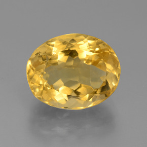 5.95克拉天然金色黄水晶，椭圆形切割，12.6×10.1毫米，VVS