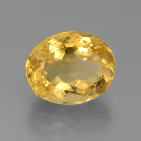 5.95克拉天然金色黄水晶，椭圆形切割，12.6×10.1毫米，VVS