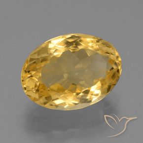 6.54克拉天然黄水晶，椭圆形，VVS
