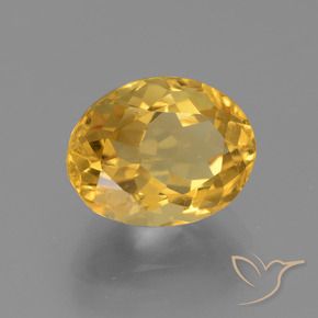 3.13克拉天然黄水晶，椭圆形，VVS