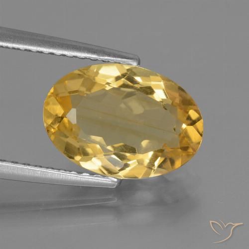 2.63ct 天然 亮金 黄水晶, 椭圆形, VVS