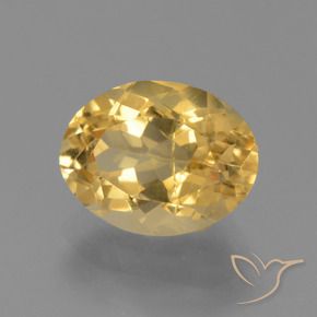 3.51克拉天然黄水晶，椭圆形，VS