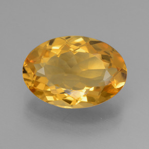 3.18克拉天然金色黄水晶，椭圆形切割，12.3×8.6毫米，VVS