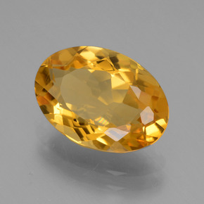 3.18克拉天然金色黄水晶，椭圆形切割，12.3×8.6毫米，VVS