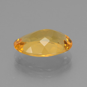 3.18克拉天然金色黄水晶，椭圆形切割，12.3×8.6毫米，VVS