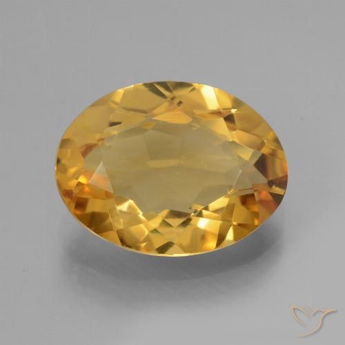 3.18ct 天然 深金色 黄水晶, 椭圆形, VVS-VS