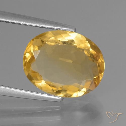 3.12ct 天然 中金 黄水晶, 椭圆形, VVS
