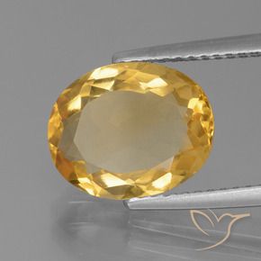 3.12克拉天然黄水晶，椭圆形，VVS