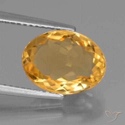 3.45ct 天然 深金橙色 黄水晶, 椭圆形, VVS