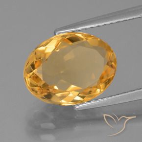 3.45克拉天然黄水晶，椭圆形，VVS