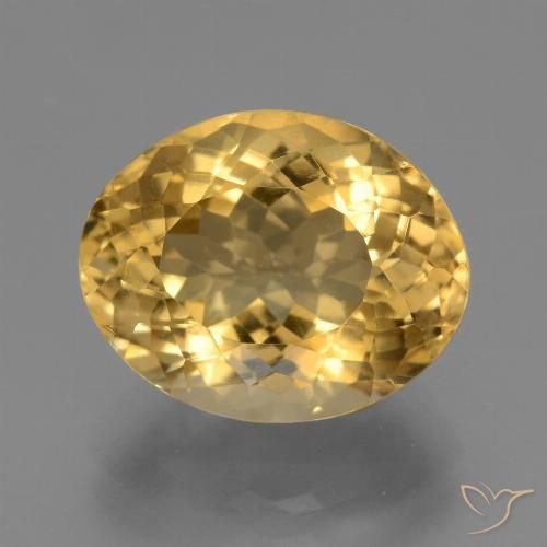 6.89ct 天然 亮金 黄水晶, 椭圆形, VVS