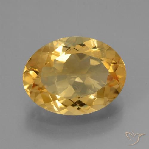 4.90ct 天然 中深金色 黄水晶, 椭圆形, VVS