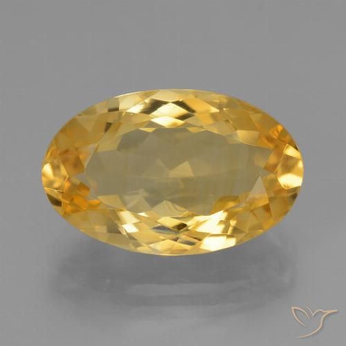 5.44ct 天然 深金橙色 黄水晶, 椭圆形, VVS