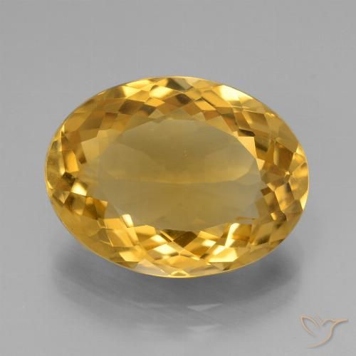 6.40ct 天然 深金色 黄水晶, 椭圆形, VS
