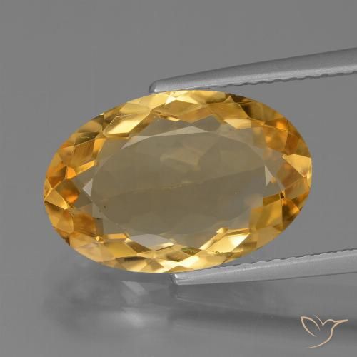 4.72ct 天然 橙金 黄水晶, 椭圆形, VVS