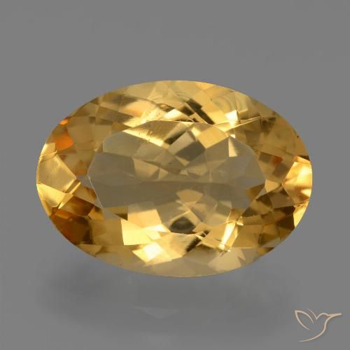 6.30ct 天然 中深金色 黄水晶, 椭圆形, VVS