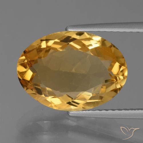 5.53ct 天然 深金橙色 黄水晶, 椭圆形, VVS