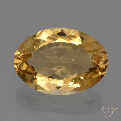 6.08ct 天然 深金橙色 黄水晶, 椭圆形, VVS