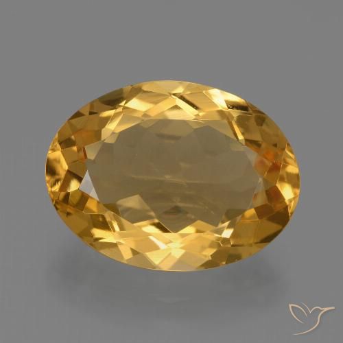 4.93ct 天然 深金橙色 黄水晶, 椭圆形, VVS