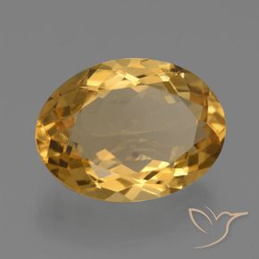4.93克拉天然黄水晶，椭圆形，VVS