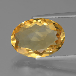 4.40克拉天然金色黄水晶，椭圆形切割，13.9×9.9毫米，VVS