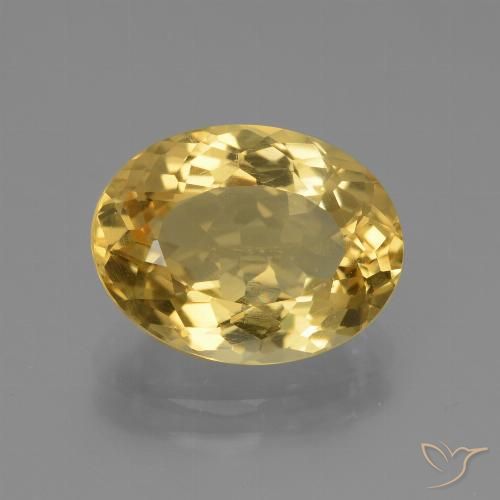 4.00ct 天然 金色 黄水晶, 椭圆形, VVS-VS