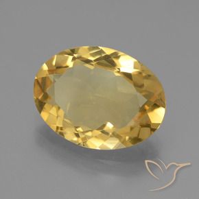 4.24克拉天然黄水晶，椭圆形，VVS