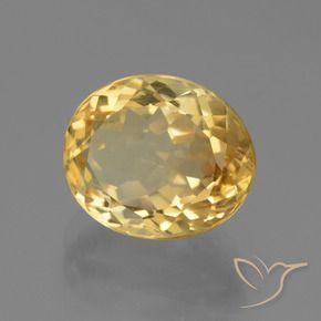 5.01克拉天然黄水晶，椭圆形，VS