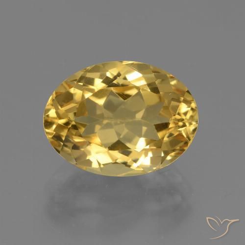 4.40ct 天然 中金 黄水晶, 椭圆形, VVS