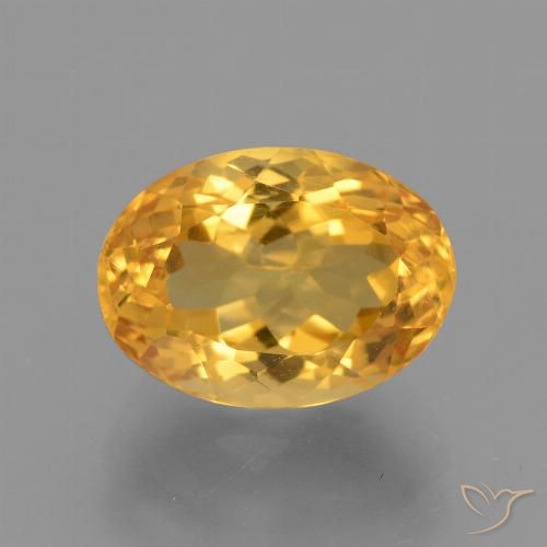3.98ct 天然 中金 黄水晶, 椭圆形, VVS
