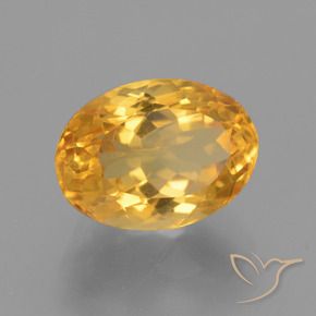 3.98克拉天然黄水晶，椭圆形，VVS