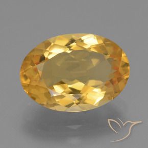 4.44克拉天然黄水晶，椭圆形，VS