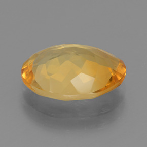 3.98克拉天然金色黄水晶，椭圆形切割，13.2×10.2毫米，VVS
