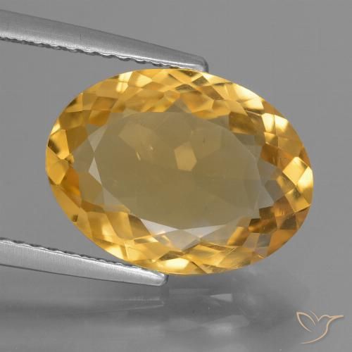 4.44ct 天然 橙金 黄水晶, 椭圆形, VS