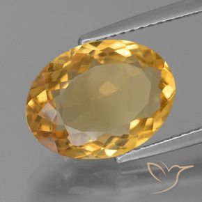 4.44克拉天然黄水晶，椭圆形，VS