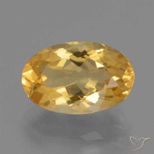 4.08ct 天然 中金 黄水晶, 椭圆形, VVS-VS