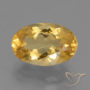 4.08克拉天然黄水晶，椭圆形，VVS-VS