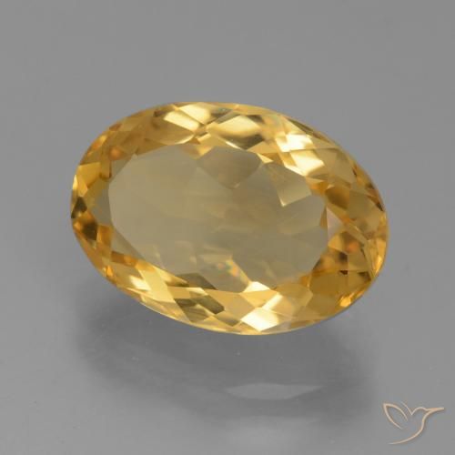 4.09克拉天然黄水晶，椭圆形，VVS
