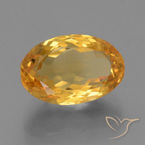 4.97克拉天然黄水晶，椭圆形，VVS