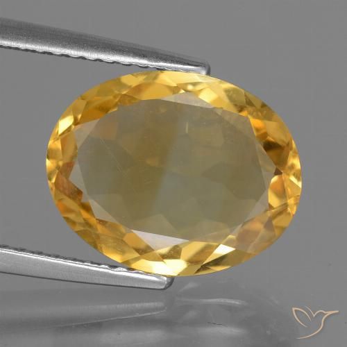 3.75ct 天然 亮金 黄水晶, 椭圆形, VVS