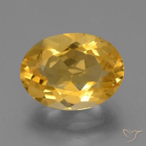4.03ct 天然 深金色 黄水晶, 椭圆形, VVS