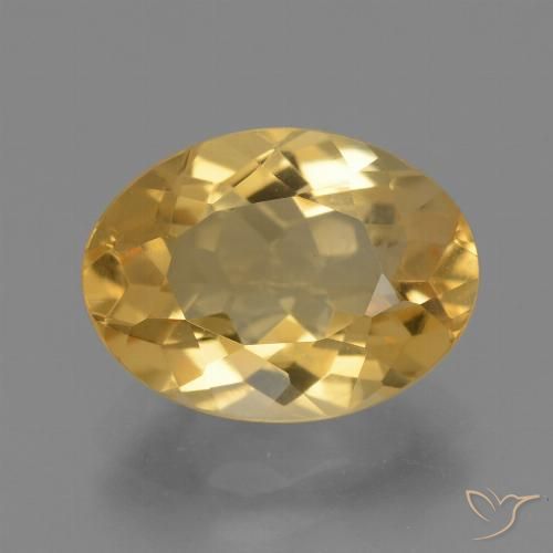 2.84ct 天然 亮金 黄水晶, 椭圆形, VVS