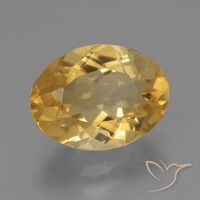 2.84克拉天然黄水晶，椭圆形，VVS