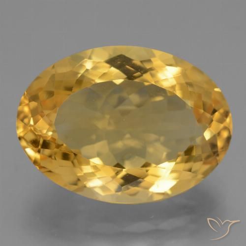 12.44ct 天然 亮金 黄水晶, 椭圆形, VVS-VS