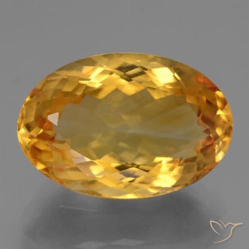 9.46ct 天然 深橙色-金色 黄水晶, 椭圆形, VVS-VS