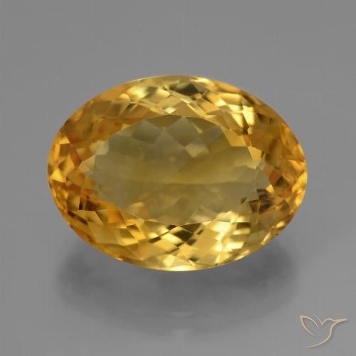 11.77ct 天然 深金橙色 黄水晶, 椭圆形, VVS