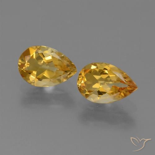 2.08ctw 天然 深金橙色 黄水晶, 梨形, VVS-VS