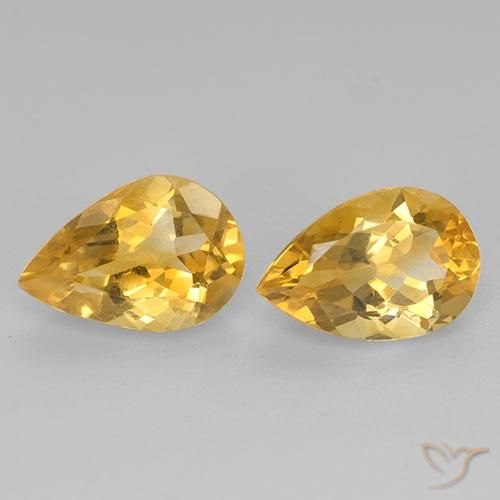 2.34ctw 天然 金色 黄水晶, 梨形, VVS-VS
